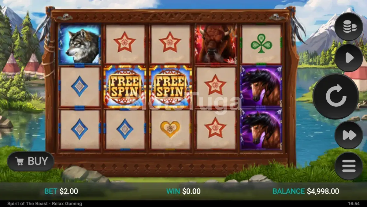 Jogo base da Spirit of the Beast com paisagem nativa americana