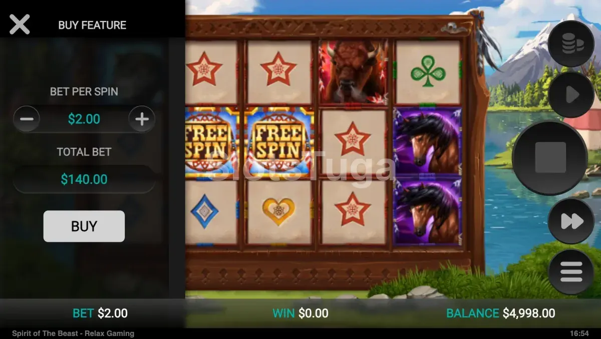 Botão de Bonus Buy da Spirit of the Beast no tambor lateral