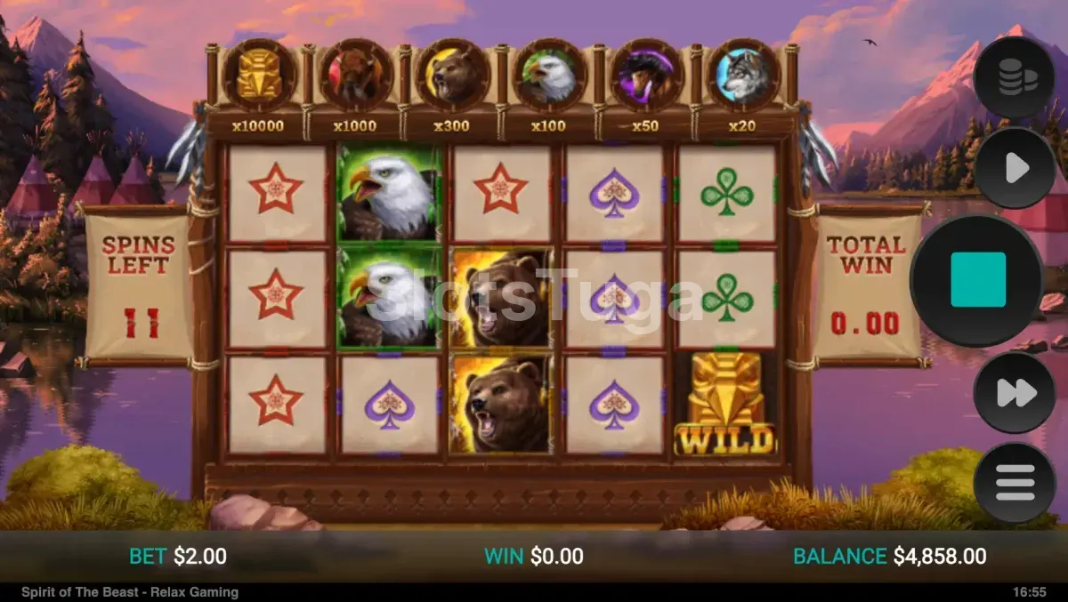 Free Spins da Spirit of the Beast com os medidores de multiplicadores ativos