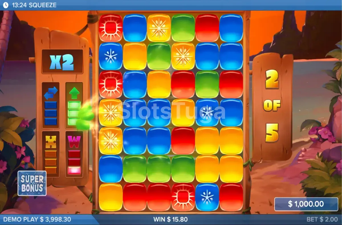 Rodada de giros grátis na slot Squeeze