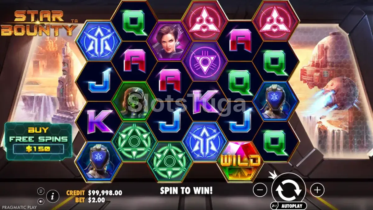 Tela principal da Star Bounty com o grid hexagonal no espaço