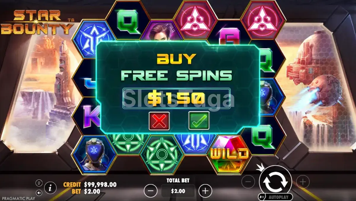 Tela de compra de bônus da Star Bounty com opções de feature buy