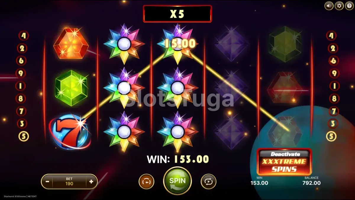 Grande vitória na Starburst XXXtreme com multiplicadores somados