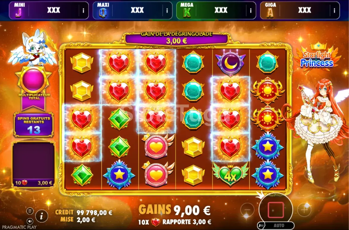 Rodadas grátis de Starlight Princess Oranje Jackpot com multiplicadores activos