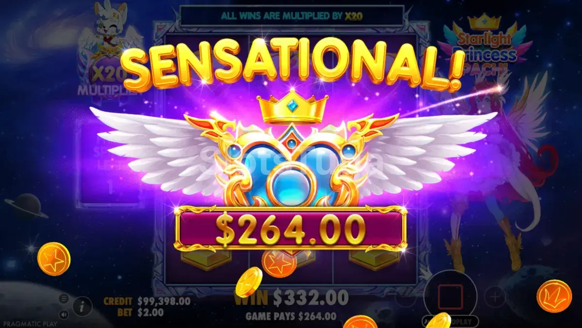 Big win na Starlight Princess Pachi com multiplicador ativo