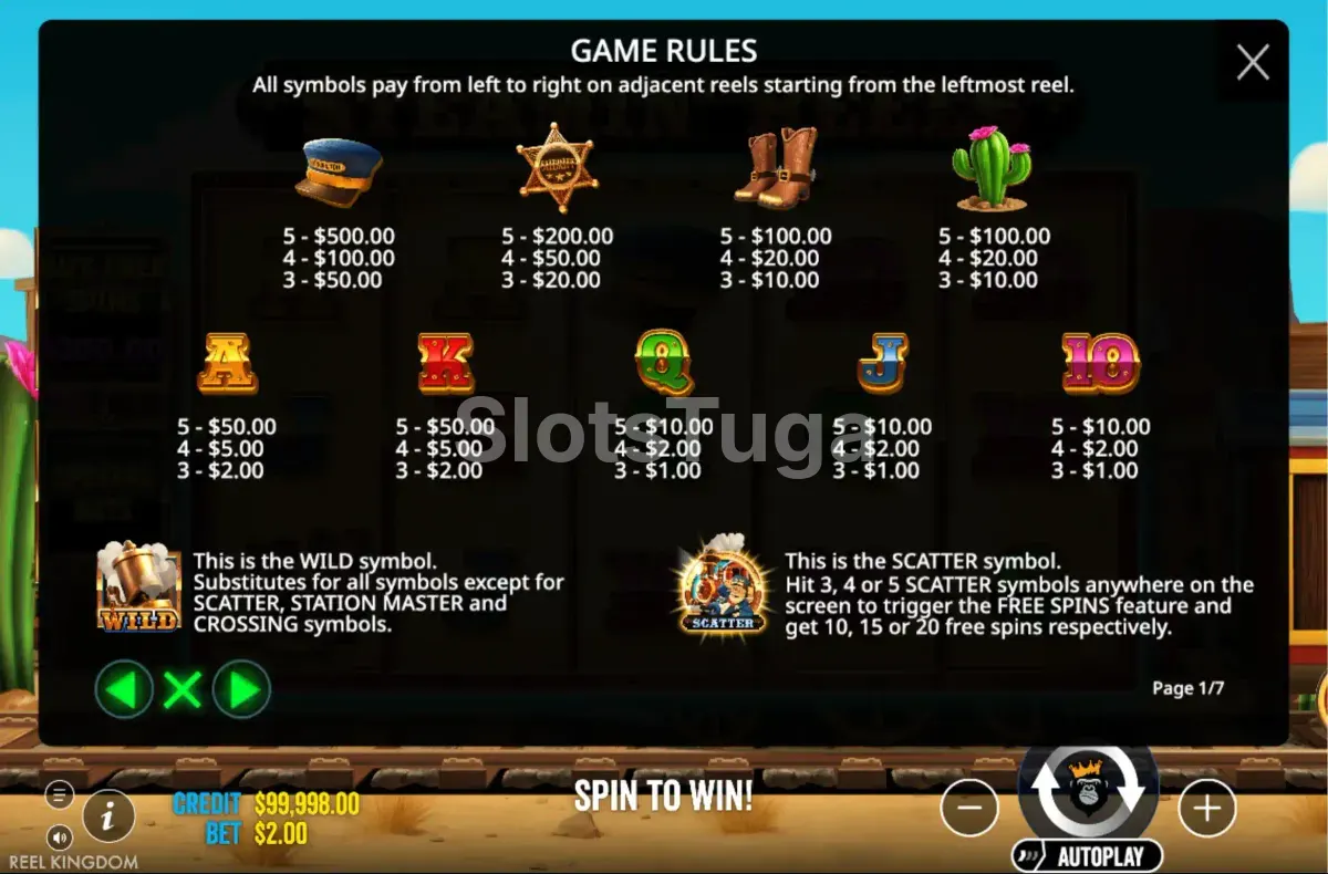 Tabela de pagamentos completa da slot Steamin Reels