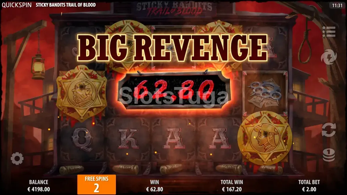Grande vitória no Sticky Bandits Trail of Blood com wilds travados no modo bônus