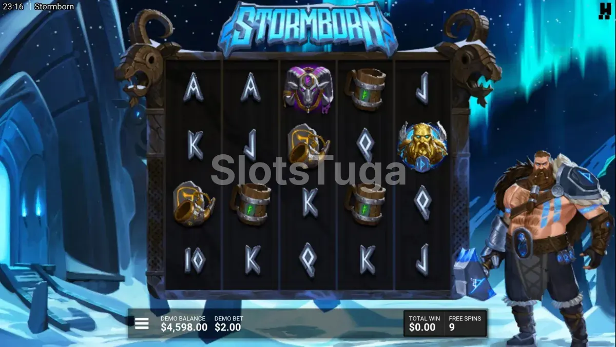 Rodadas grátis do Stormborn com wilds fixos e multiplicadores ativos