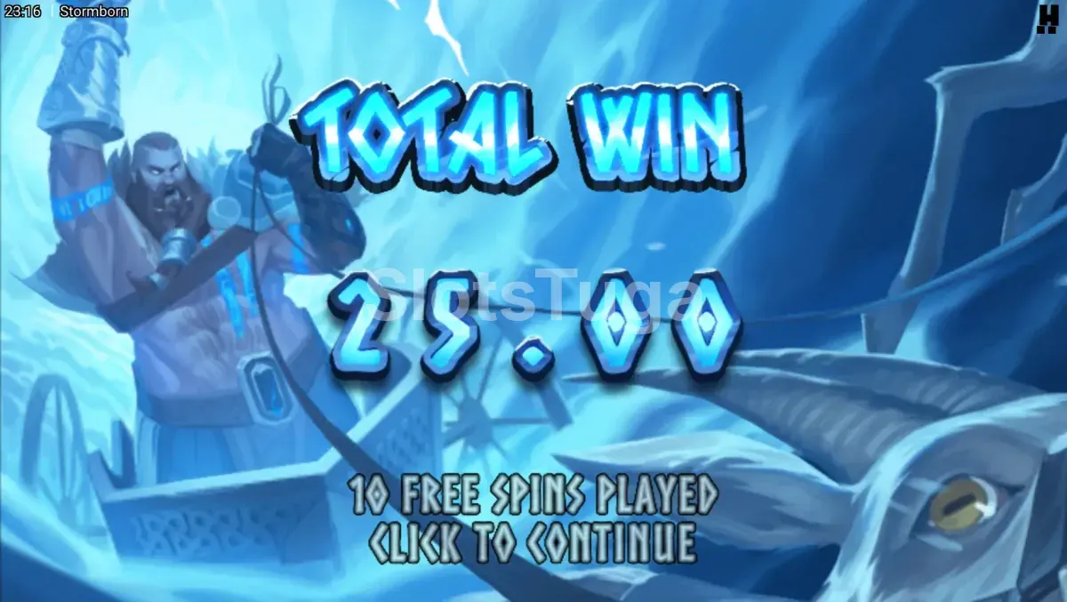 Big win no Stormborn com multiplicadores e moedas douradas na tela