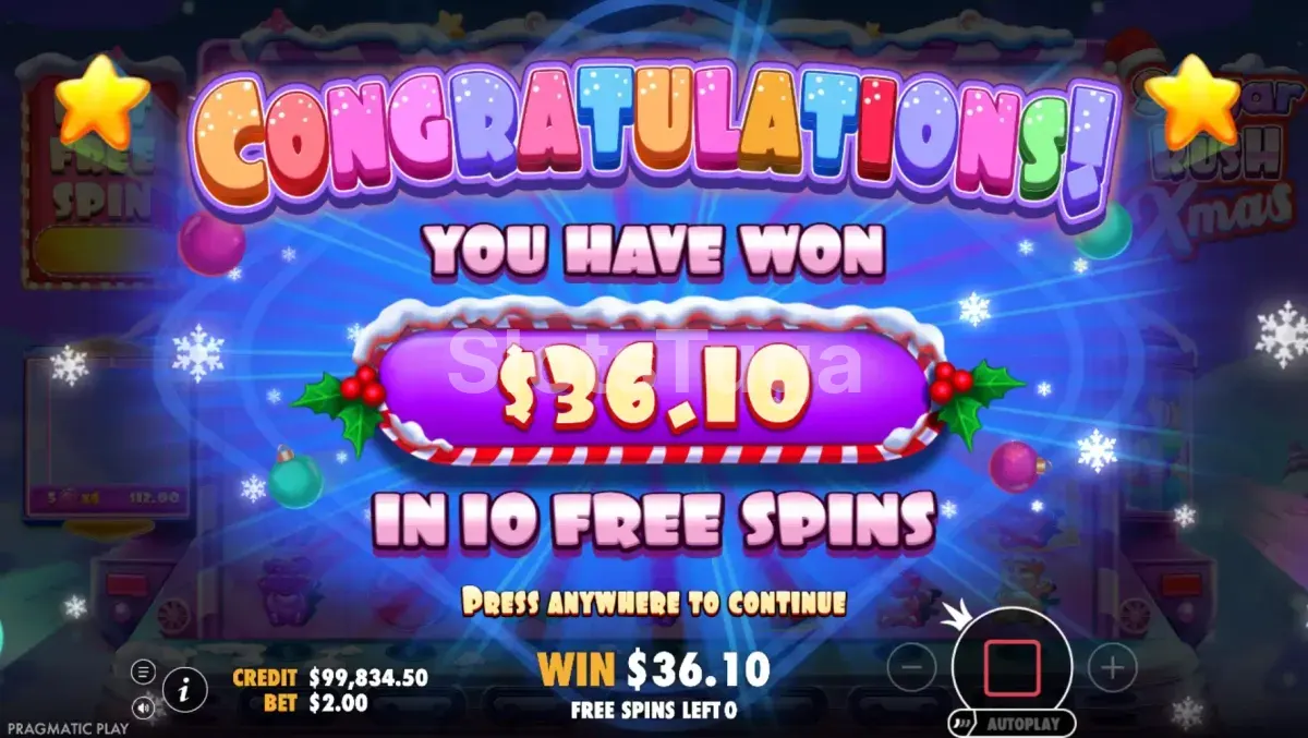 Big win no Sugar Rush Xmas com multiplicadores em cascata