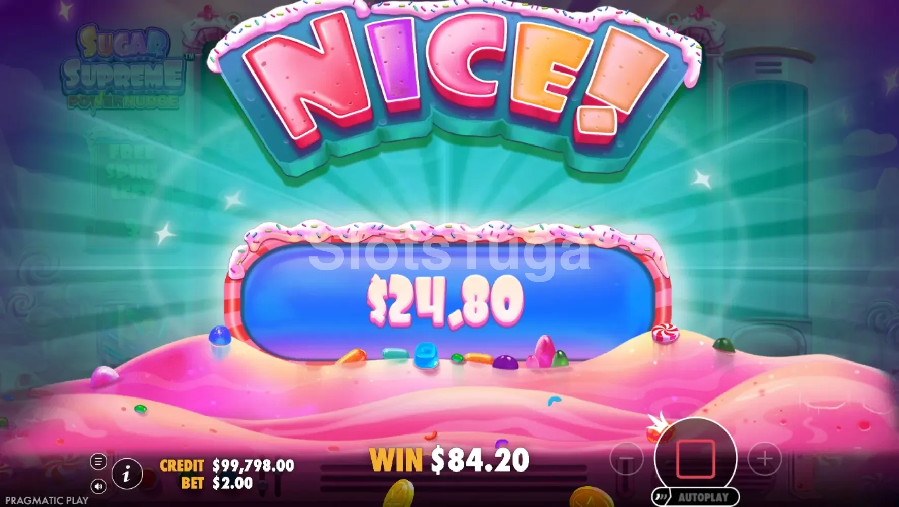 Big win na Sugar Supreme Powernudge com multiplicadores altos em ação