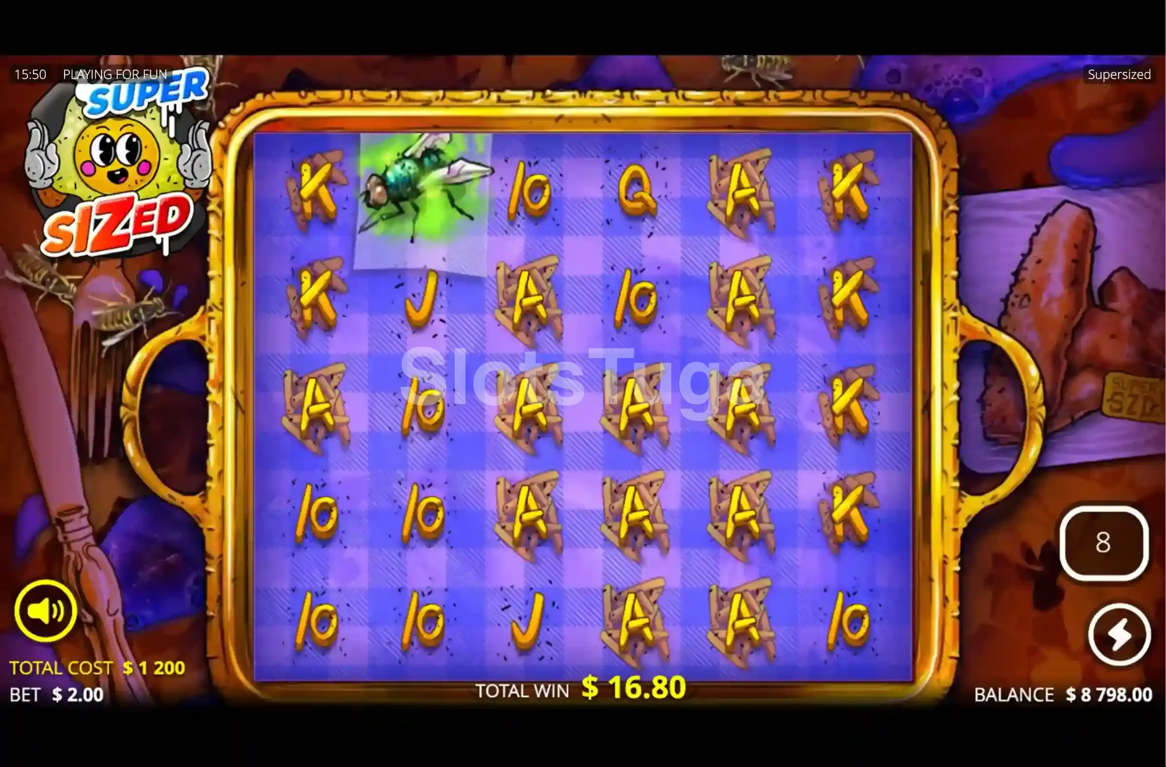 Rodadas grátis ativadas na slot Supersized com multiplicadores