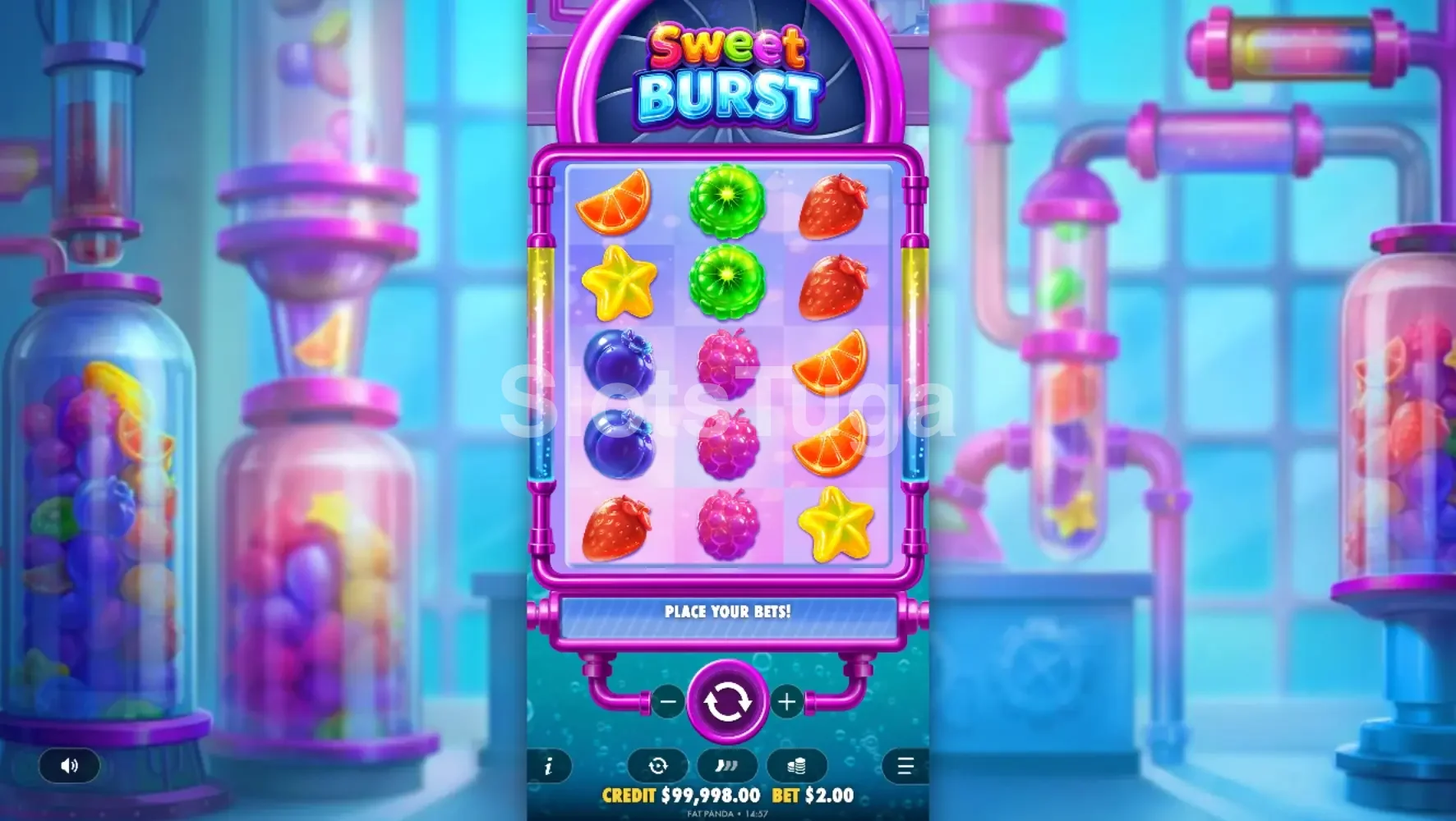 Tela principal do jogo Sweet Burst da Pragmatic Play