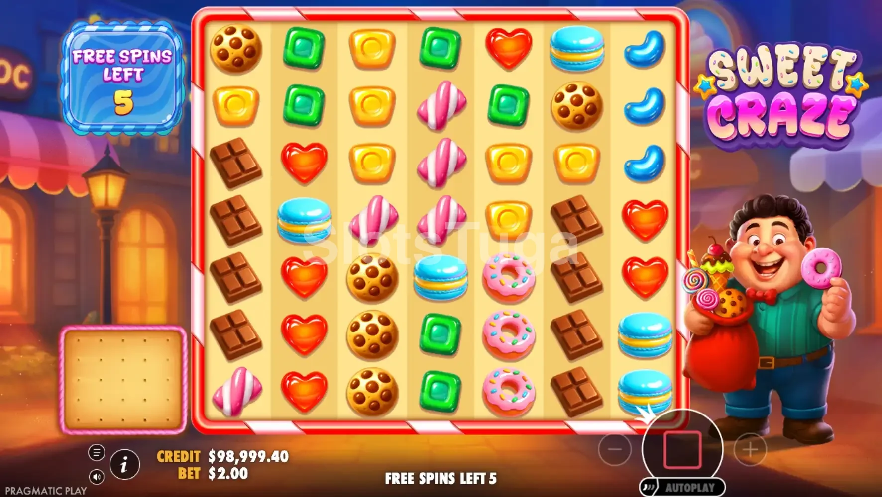 Rodadas grátis da Sweet Craze com símbolos Money acumulando multiplicadores
