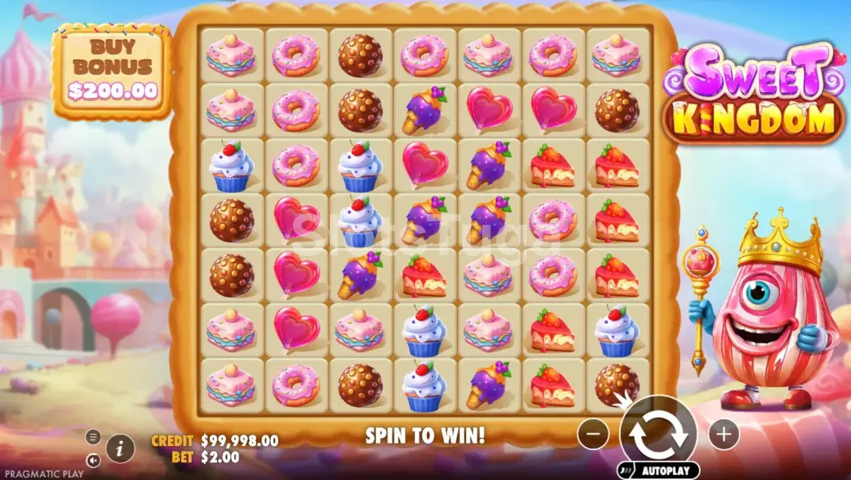 Tela principal do jogo Sweet Kingdom com o grid de 7x7