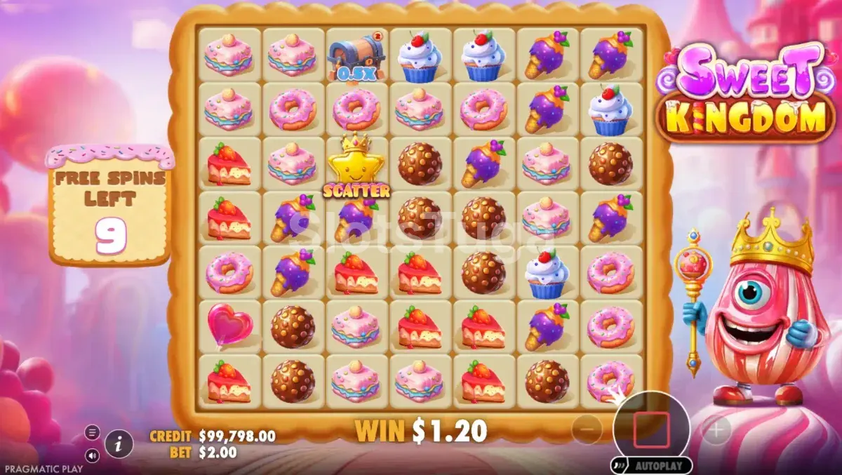 Rodadas grátis da Sweet Kingdom com o símbolo Immortal Money ativo