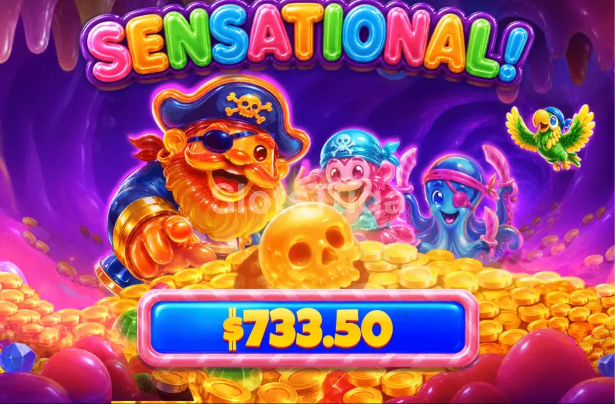 Grande ganho apresentado no ecrã de Sweet Loot