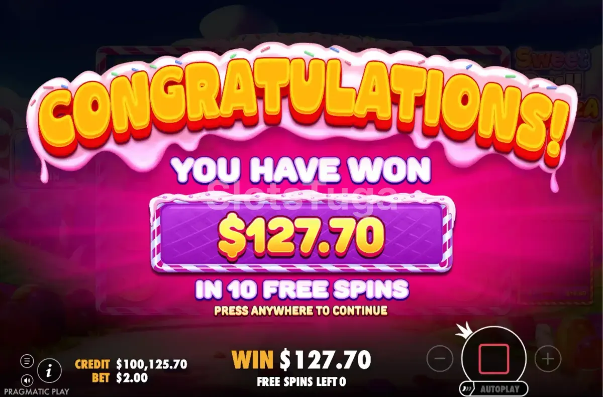 Grande ganho em Sweet Rush Bonanza