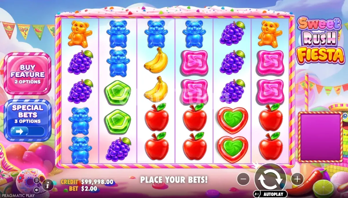 ecrã do jogo base de Sweet Rush Fiesta