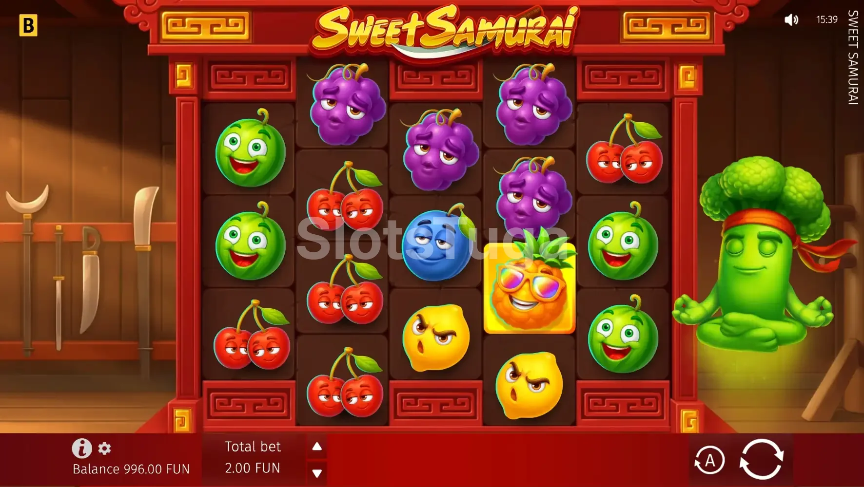 Rodada vencedora em andamento no Sweet Samurai