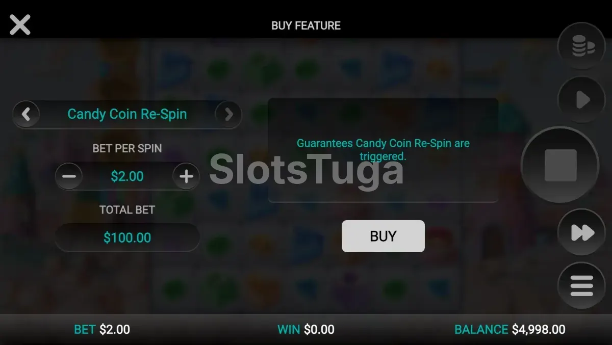 Tela de compra de bônus da Sweetopia Royale com opções disponíveis