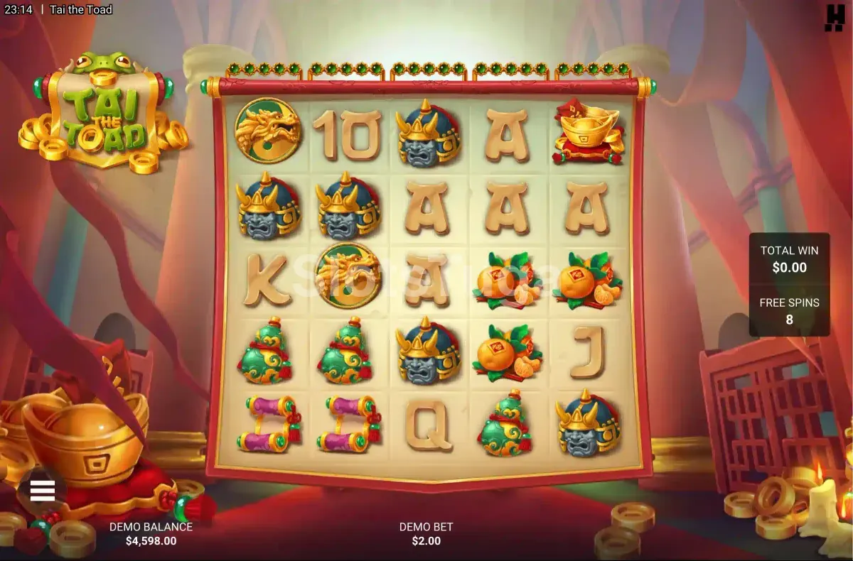 Rodadas grátis ativadas na slot Tai The Toad com multiplicadores em destaque
