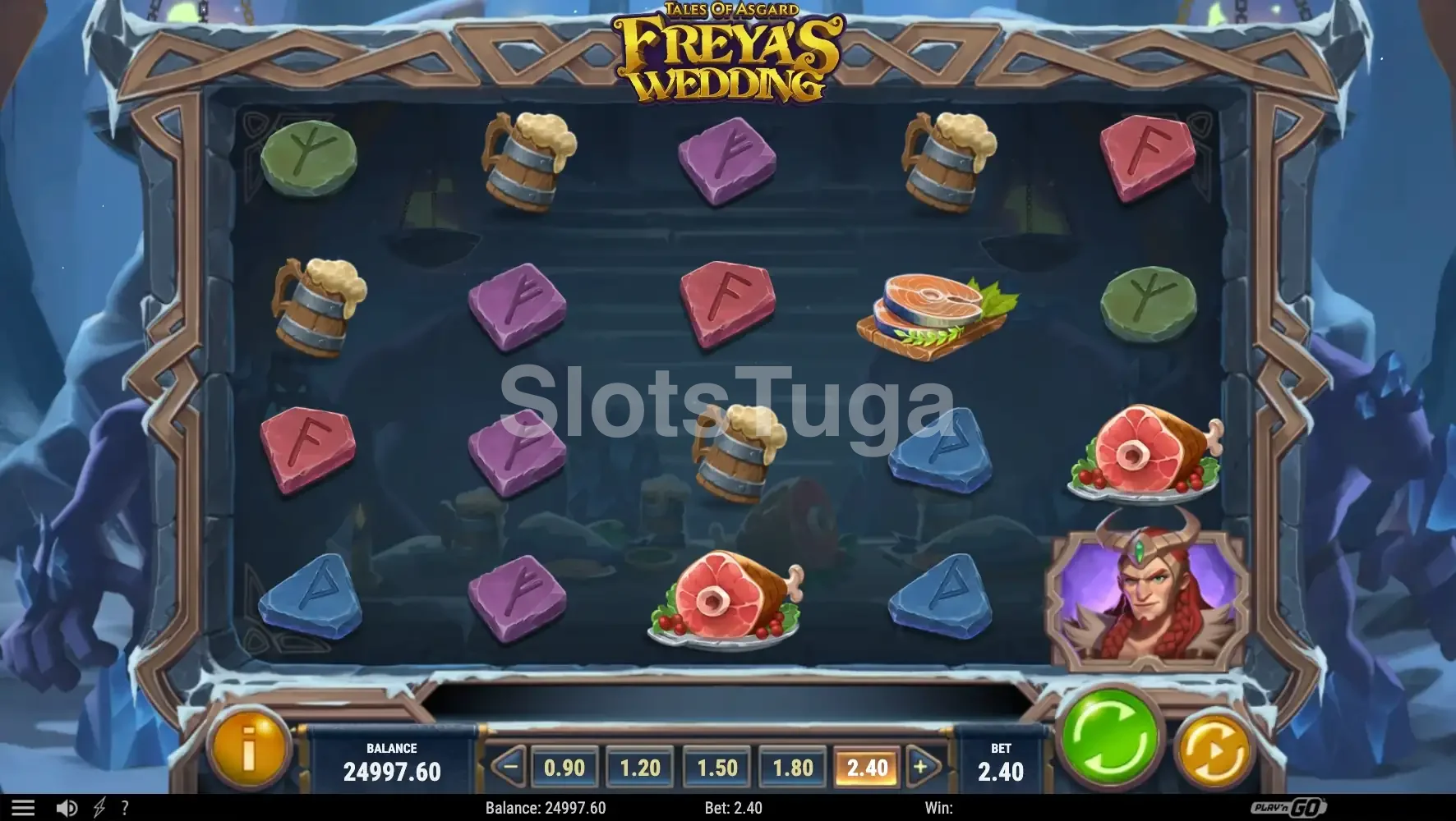 Tela principal do Tales of Asgard Freya's Wedding com o cenário gelado de Jotunheim