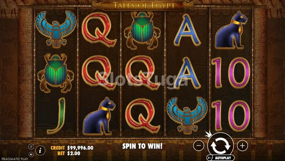 Rodada em andamento na slot Tales of Egypt com símbolos em destaque