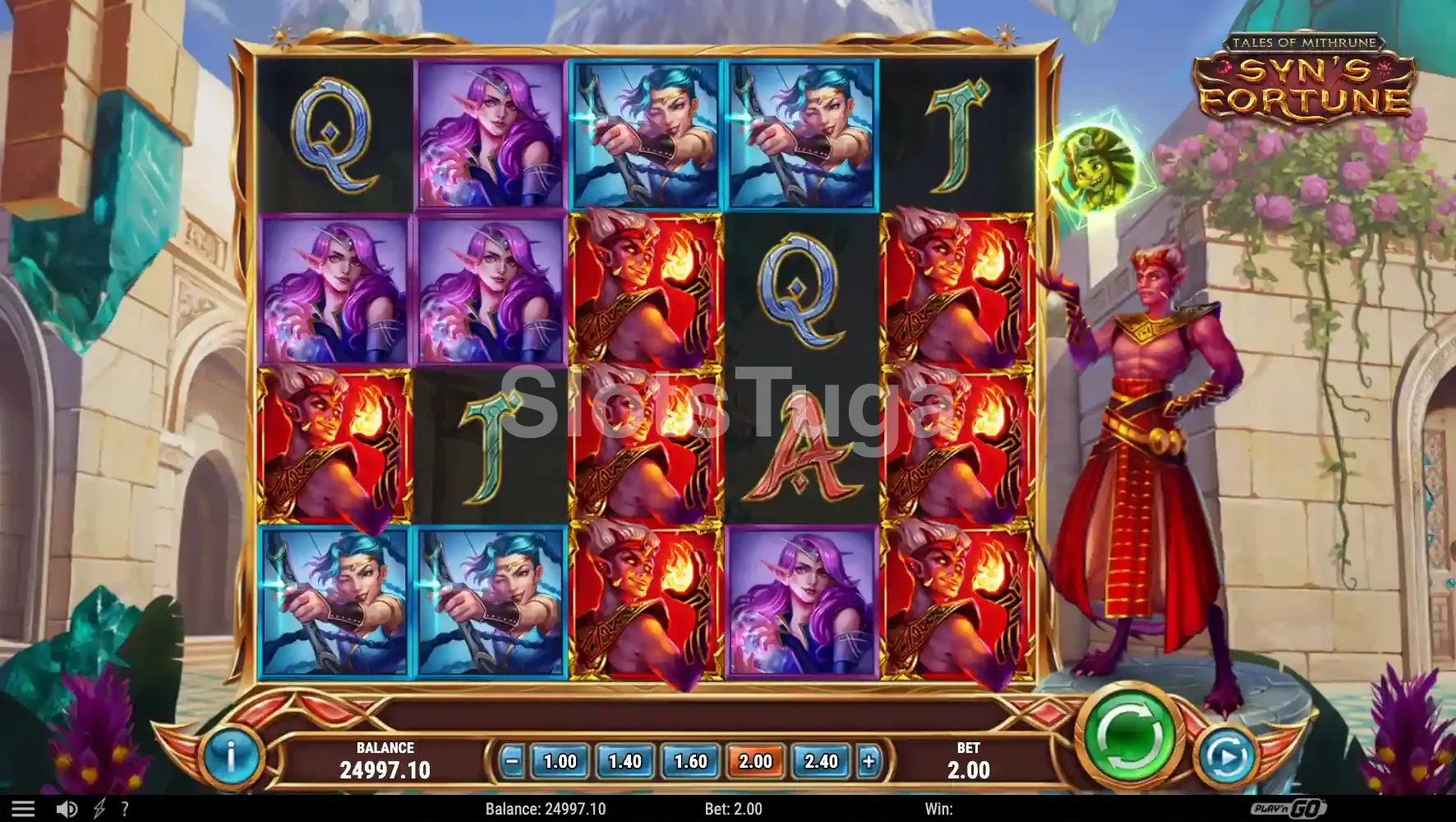 Jogo base do Tales of Mithrune Syn's Fortune com o reino flutuante ao fundo