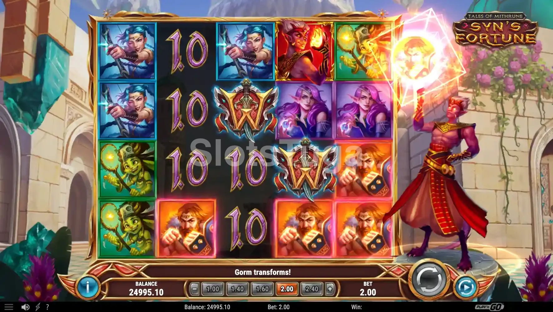 Segunda tela do jogo base do Tales of Mithrune Syn's Fortune mostrando a feature ativa