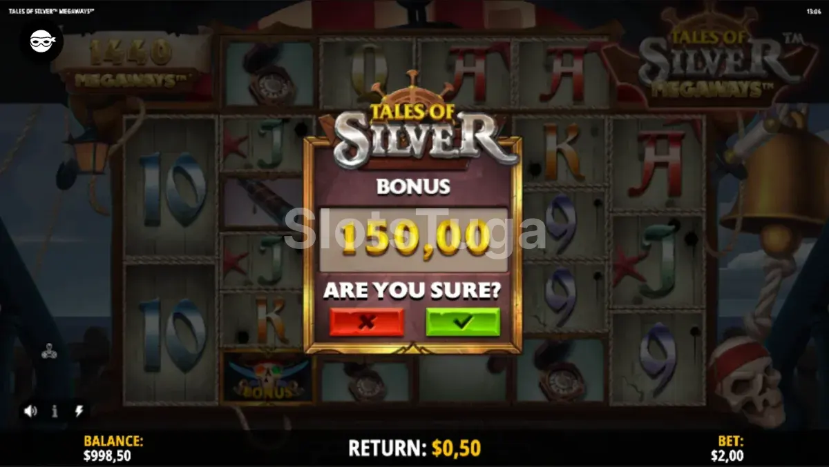 Tela de compra de bônus do Tales of Silver Megaways