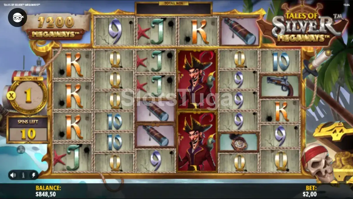 Rodadas grátis ativadas no Tales of Silver Megaways com multiplicadores crescentes