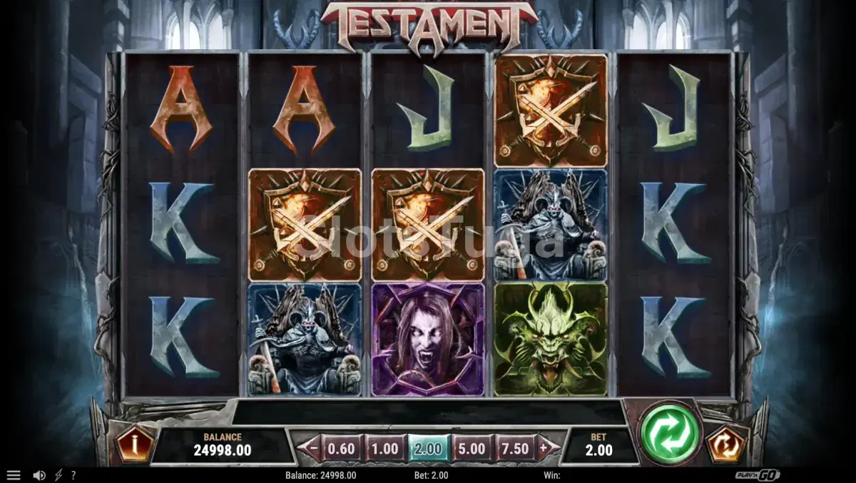 Jogo base da slot Testament da Play'n GO