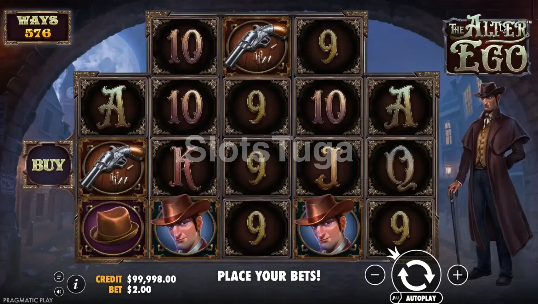 Jogo base da The Alter Ego com ruas vitorianas e lua cheia ao fundo