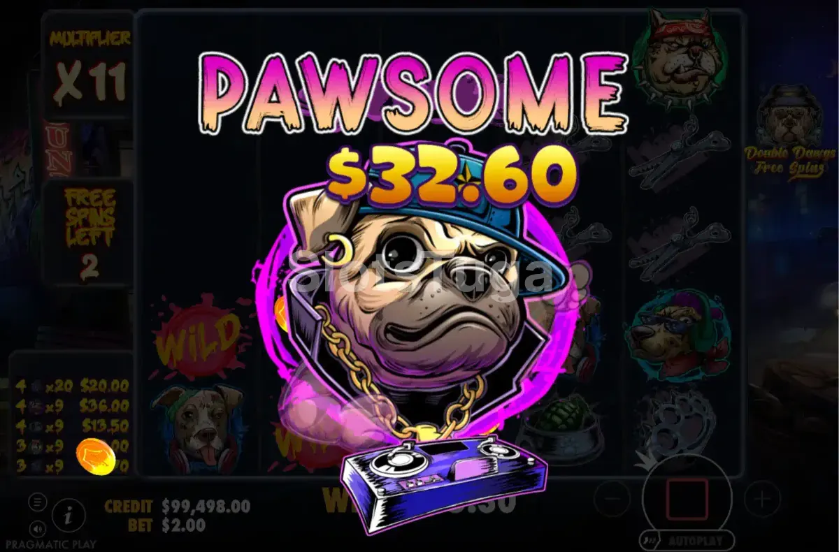 Big win na slot The Big Dawgs com multiplicadores ativos