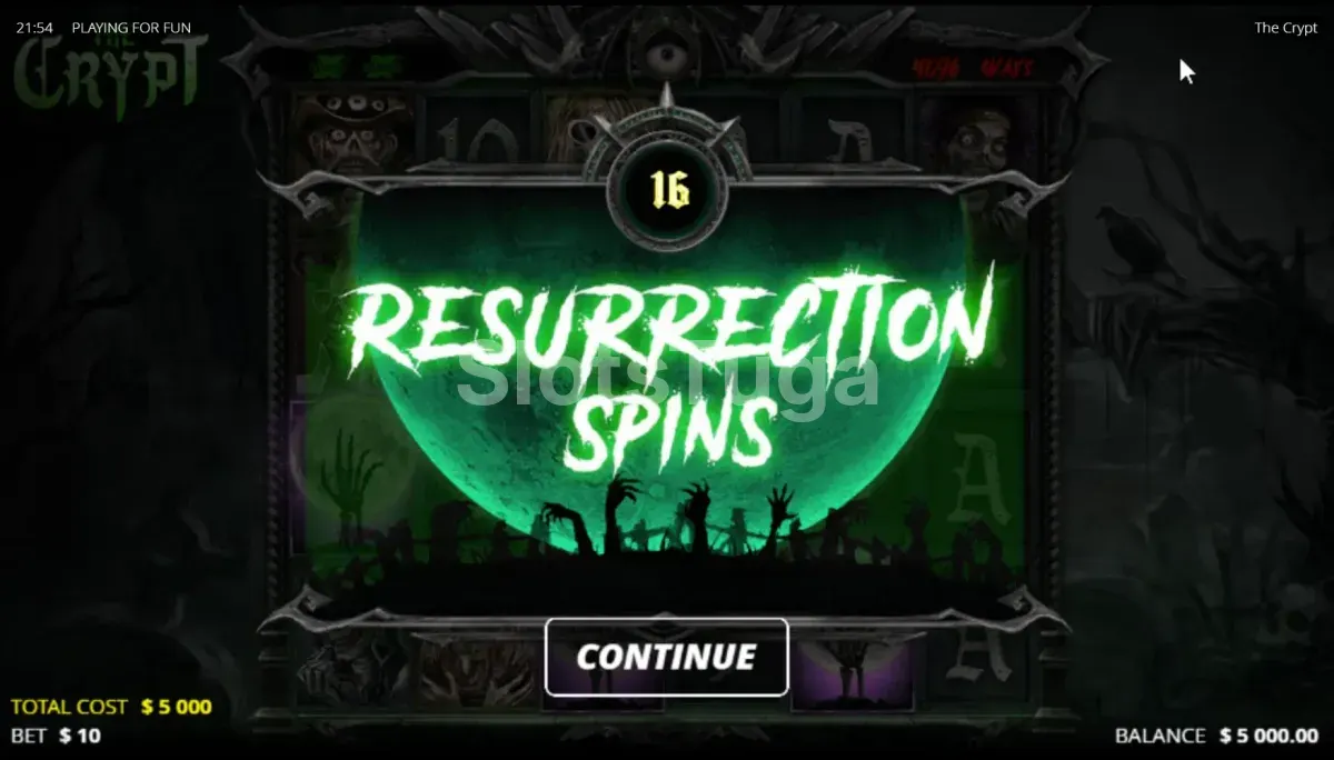 Rodadas de Free Spins do The Crypt com multiplicadores ativos