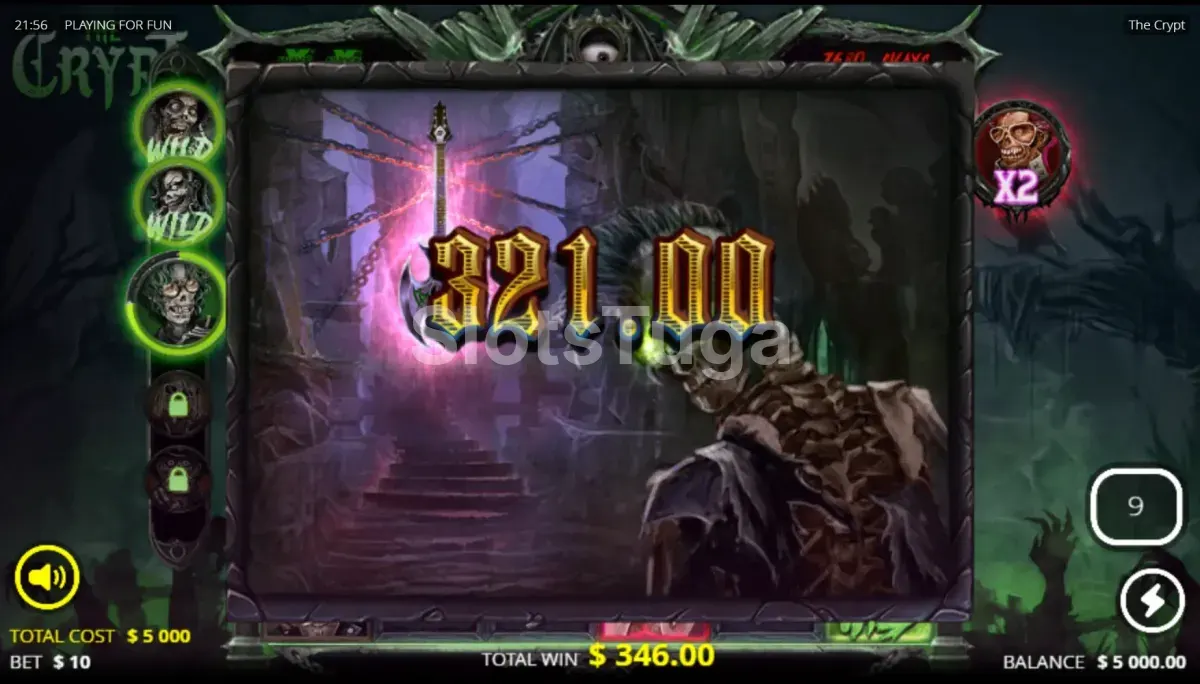 Big win no The Crypt com multiplicadores acumulados em tela