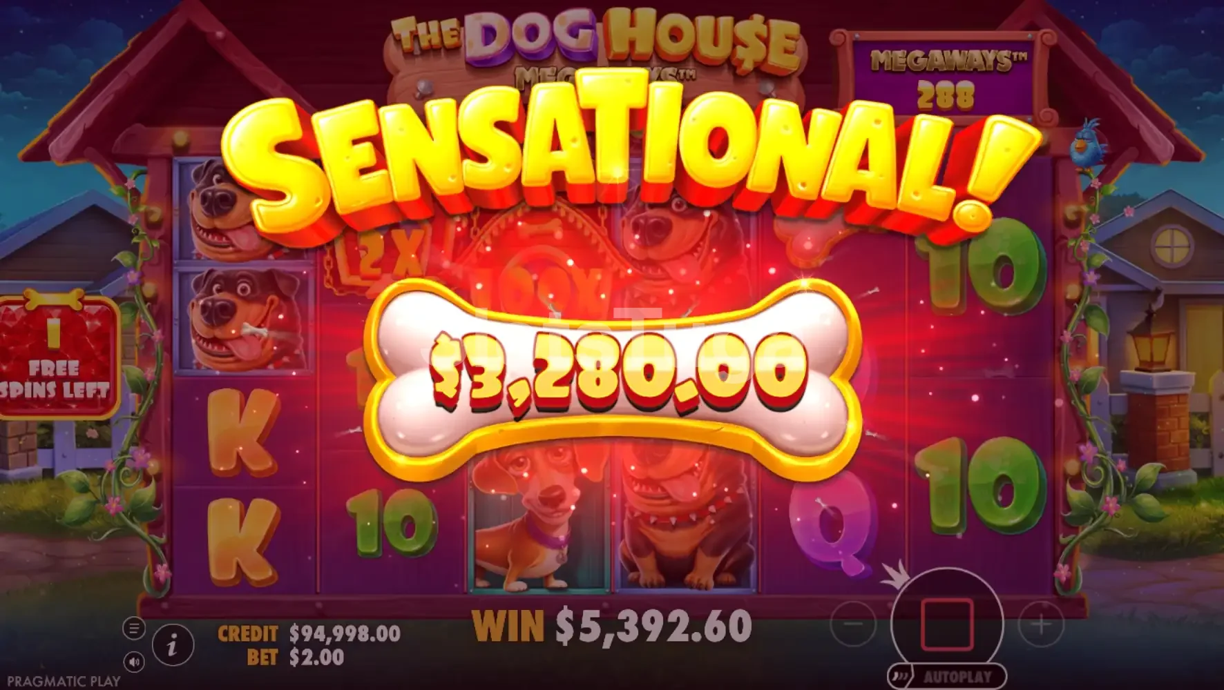 Big win no The Dog House Megaways 1000 com multiplicadores gigantes empilhados
