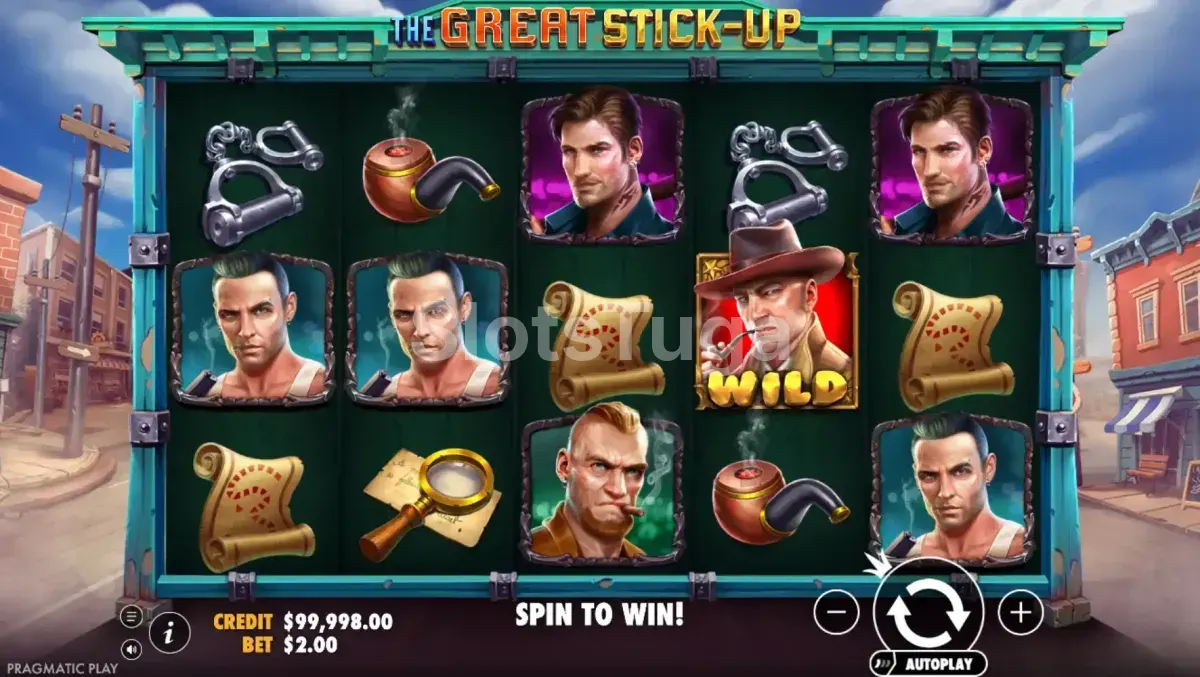 Rodada de bônus com símbolos especiais na slot The Great Stick-Up