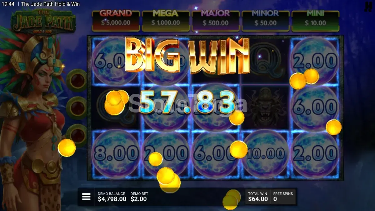 Momento de grande prémio na The Jade Path Hold & Win