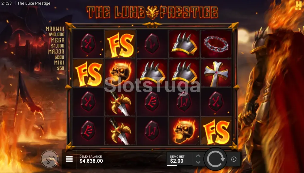 Símbolos especiais e scatters de The Luxe Prestige