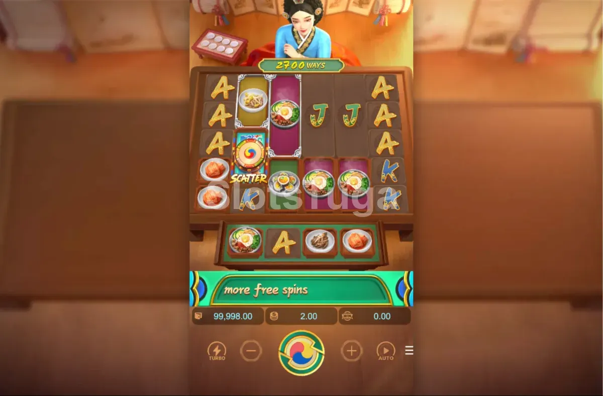 Jogo base da slot The Queens Banquet com seis rolos