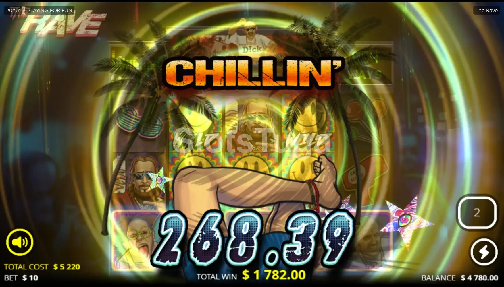 Big win na slot The Rave com multiplicadores em destaque