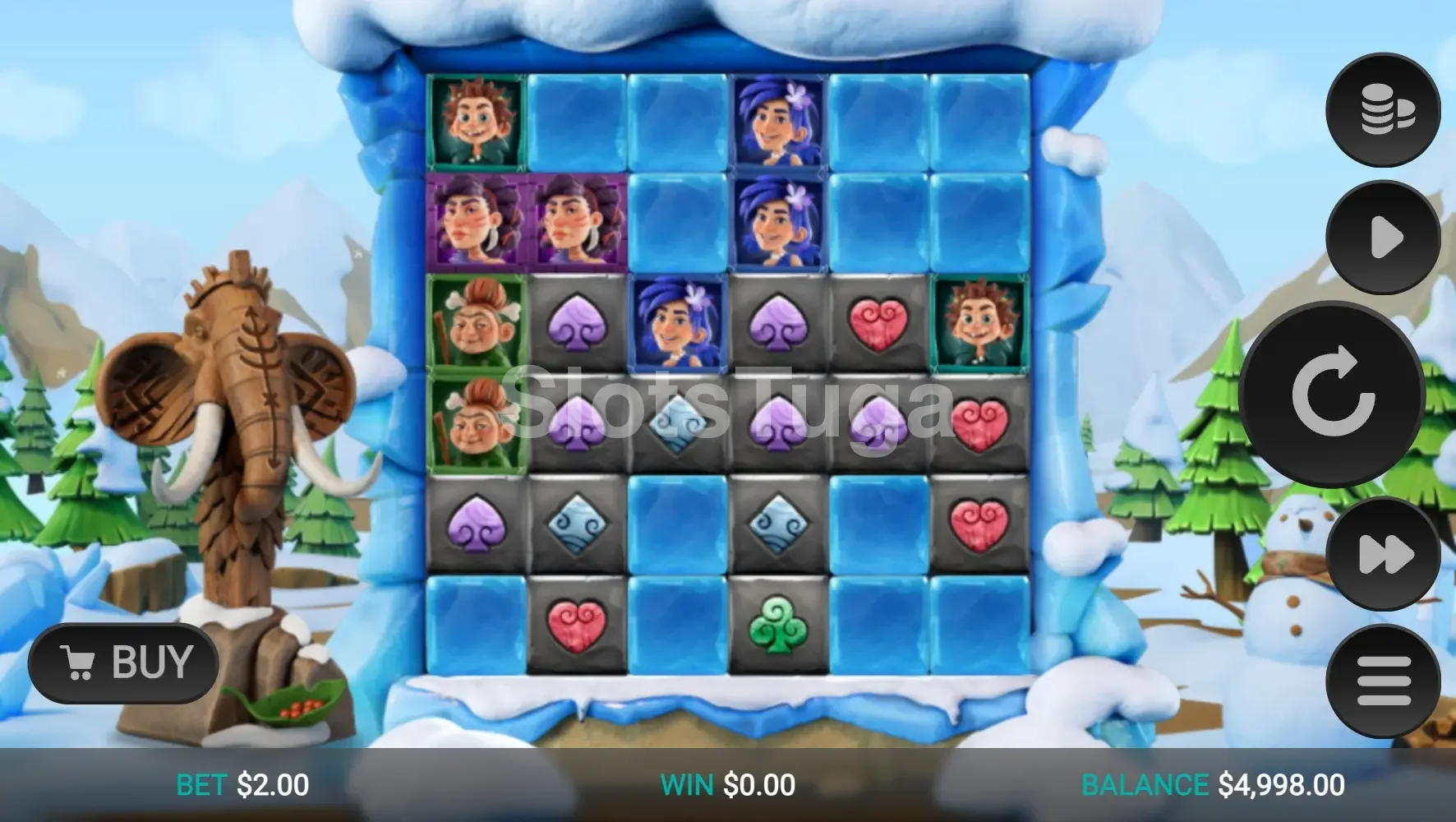 Tela principal do jogo The Tumbles com os rouleaux em ação