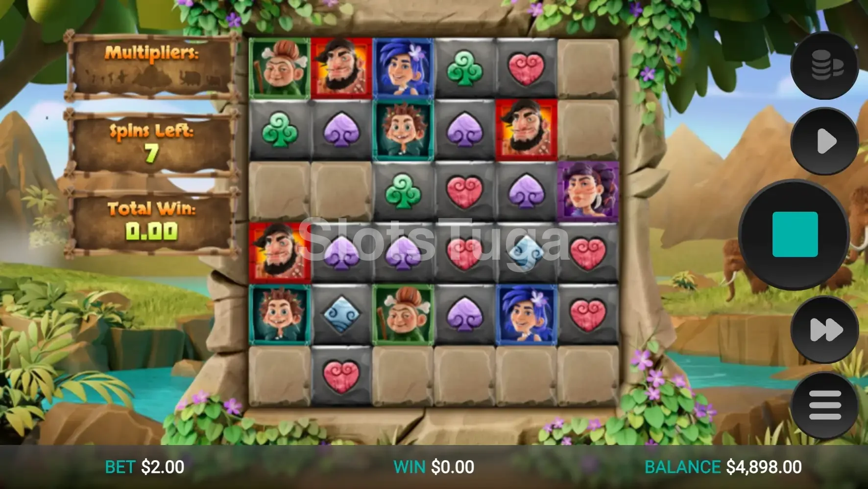 Rodada de giros grátis ativada no The Tumbles com multiplicador em destaque
