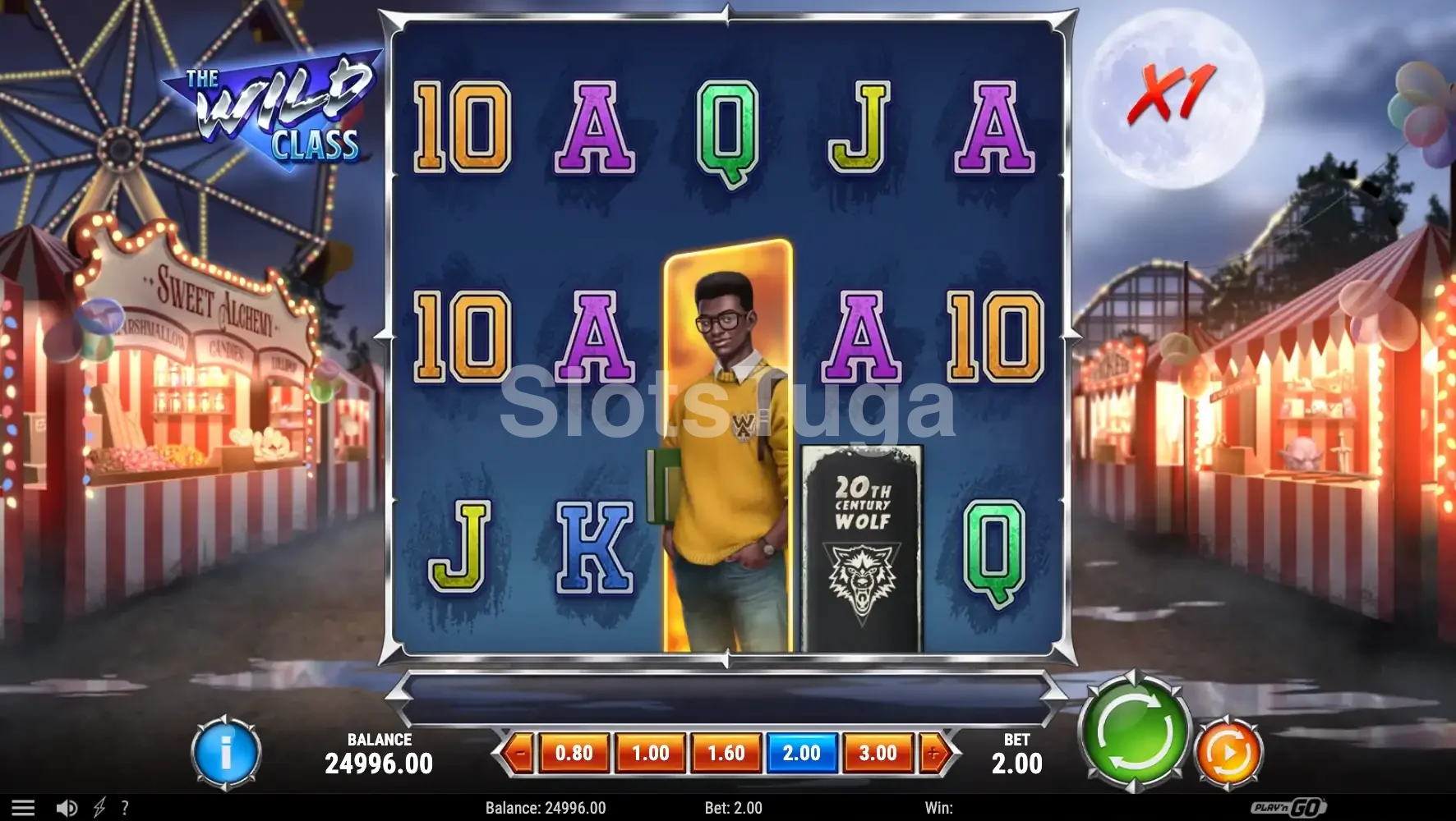 Rodada de giros grátis Blood Moon Spins da slot The Wild Class em ação