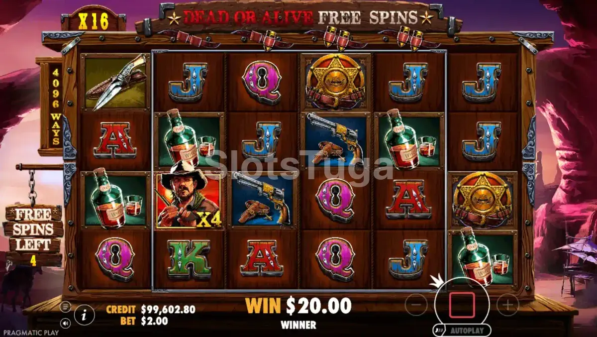 Rodada de free spins do The Wild Gang com contador de multiplicadores ativo