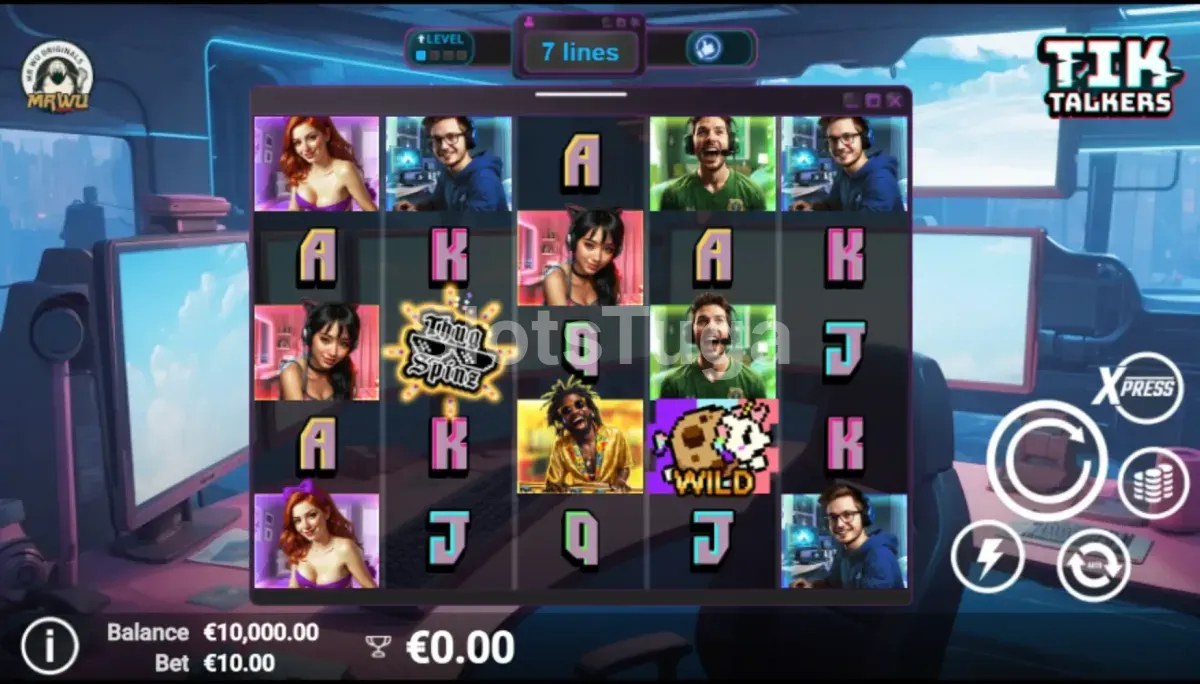 Jogo base do Tik Talkers em ação