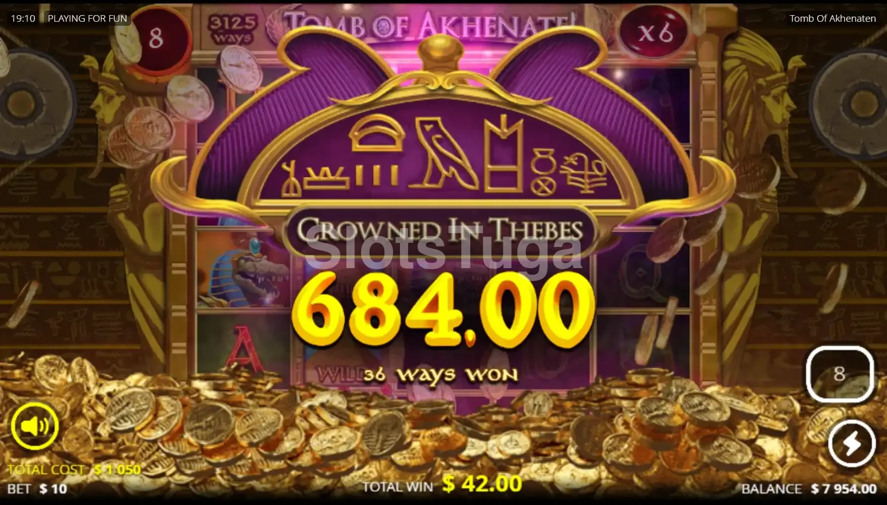 Grande vitória na Tomb of Akhenaten com multiplicador explosivo na tela