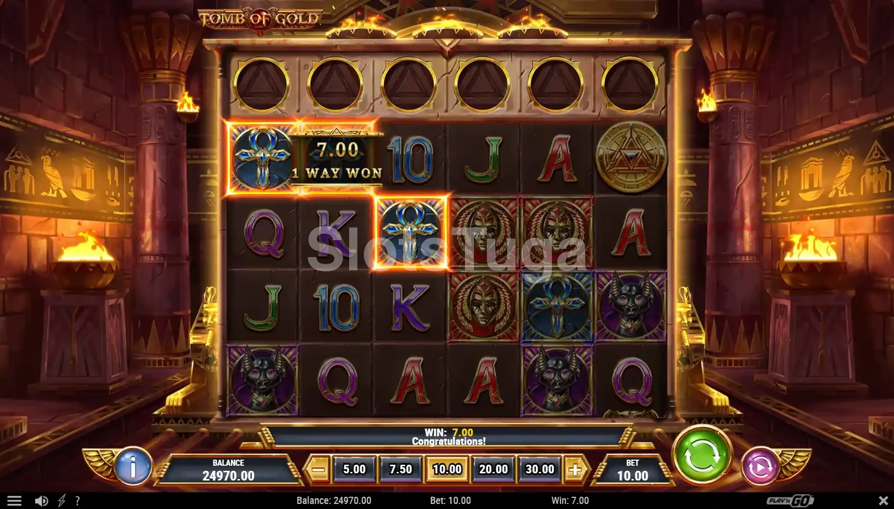 Resultado de rodada especial no Tomb of Gold